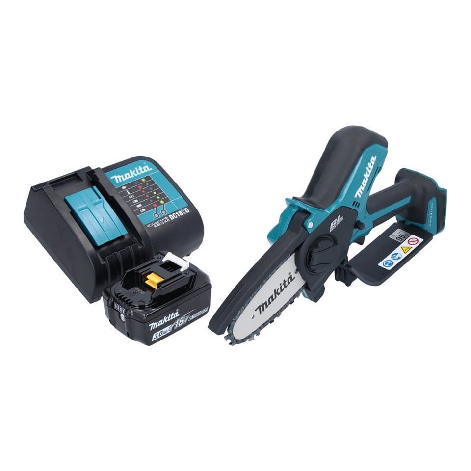 Makita Benzin-Kettensäge DUC 101 SF01 Astsäge 18 V 10 cm Brushless + 1x Akku 3,0 Ah + Ladegerät