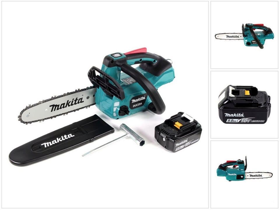 Makita Akku-Kettensäge DUC 254 T1 Akku Kettensäge 18 V 25 cm Brushless + 1x Akku 5,0 Ah - oh
