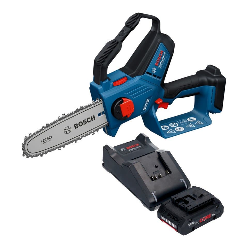 Bosch Professional Benzin-Kettensäge GKE 18V-20 Professional 18 V 18cm + 1x ProCORE Akku 4,0Ah + Lader