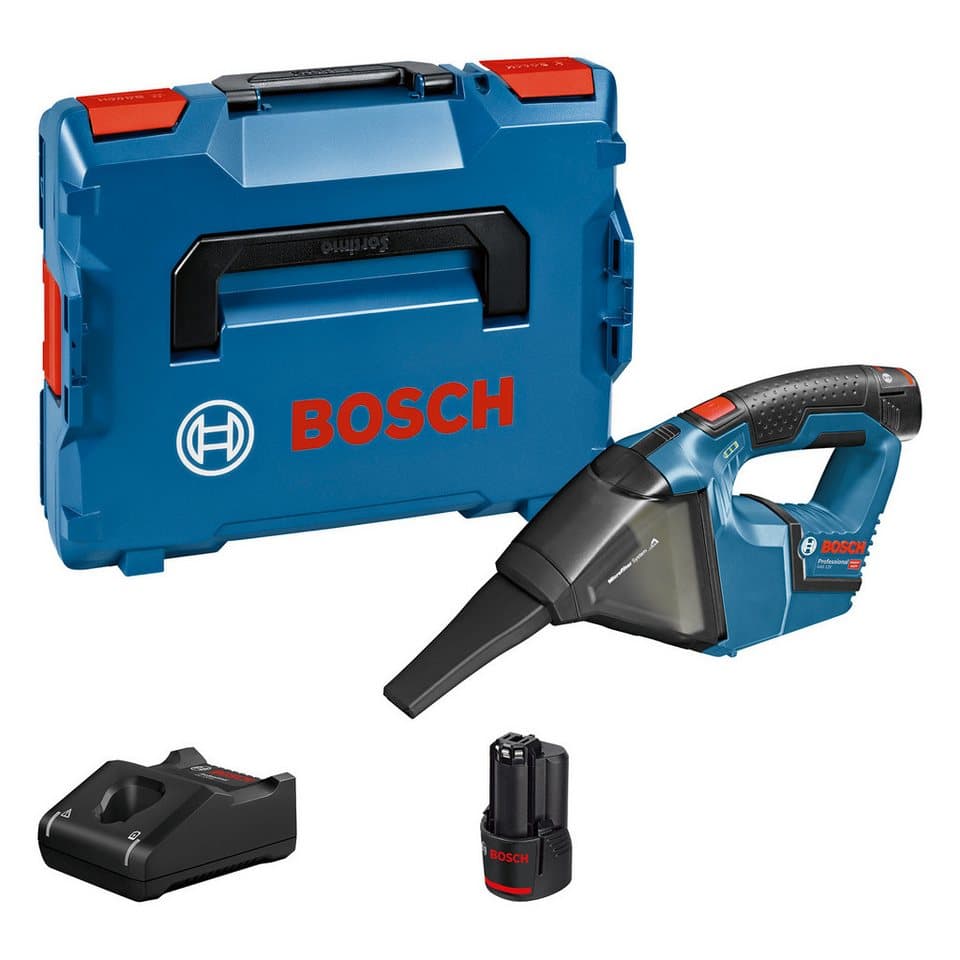 Bosch Professional Akku-Bodenstaubsauger »GAS 12V«, Inkl. 2x Akku 3,0Ah und Schnellladegerät GAL 12V-40, in L-BOXX