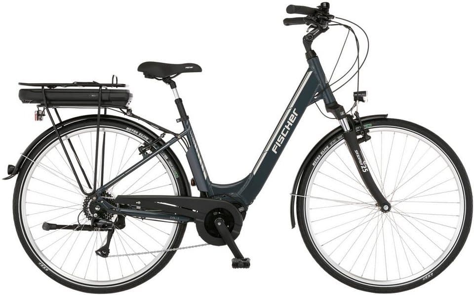 FISCHER Fahrrad E-Bike Cityrad CITA 1.5 522 44, 8 Gang Shimano Acera Schaltwerk, Kettenschaltung, Mittelmotor, 522 Wh, (Schloss), Pedelec, Elektrofahrrad für Damen u. Herren